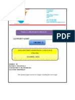 Task 5 Prepared Speech Grade 12 - 055710