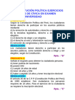 La Constitución Política Ejercicios Resueltos de Cívica en Examen Admisión Universidad