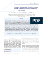 Antioxidant Properties and Quantitative UPLC-MS/MS Analysis of Phenolic Compounds in Dandelion (Taraxacum Officinale) Root Extracts