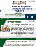 WEEK 2 - Foundation of Special and Inclusive Education