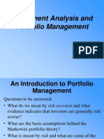 Investment Analysis and Portfolio Management