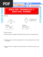 Área Del Triángulo y Rombo para Cuarto de Primaria