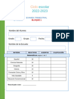 Examen de Evaluación Primer Trimestre 5a 2022-2023