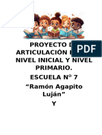 Proyecto de Articulación Entre Nivel Inicial y Nivel Primario