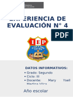 Experiencia de Evaluación 4 - Ciencia y Tecnología - Segundo Grado