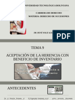 Tema 9 Aceptación de La Herencia Con Beneficio de Inventario.