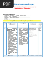 Sesion de Comunicacion Realizamos Un Debate para Promover La Alimentación Saludable