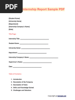 Student Internship Report Sample PDF