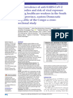 Seroprevalence of anti-SARS - CoV - 2 Antibodies and Risk of Viral Exposure Among Healthcare Workers in The South Kivu Province