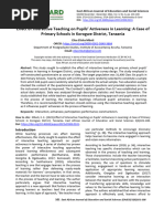 Effect of Interactive Teaching On Pupils' Activeness in Learning: A Case of Primary Schools in Korogwe District, Tanzania