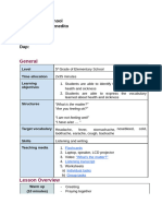 Lesson Plan Health and Sickness