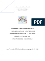 Fortalecimiento de Estrategias de Integracion para Lograr La Inclusión Socioeducativa de Los Estudiantes..