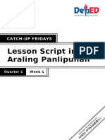 Lesson Script in Araling Panlipunan: Catch-Up Fridays