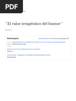 Pdf. El Valor Terapéutico Del Humor