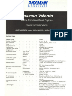 PAXMAN Valenta Marine Propulsion Diesel Engine - Specification Manual