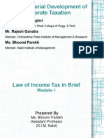 Course Material Development of Corporate Taxation: Prof. Deepak Sanghvi Mr. Rajesh Ganatra Ms. Bhoomi Parekh