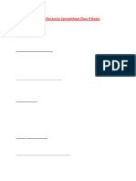 Unit 4 Electronic Spreadsheet Class 9 Notes