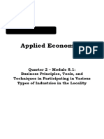 MATH11 ABM Applied Economics Q2 Module8 Business Principles Tools and Techniques in Participating in Various Types of Industries