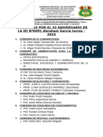 Comisiones Por El 43 Aniversario de La Iei Nº0091 Agt - 2024