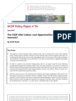 GCSP Policy Paper N°16: The CSDP After Lisbon: Lost Opportunities or Changed Interests?