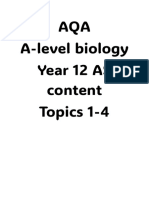 AQA Alevel Biology Year 12 Notes