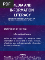 Quarter 1 - Module 2: Introduction To Media and Information Literacy