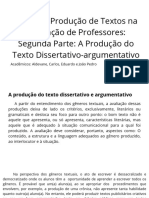 Leitura e Produção de Textos Na Formação de Professores Segunda Parte A Produção Do Texto Dissertativo-Argumentativo-2