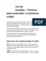 Glossário de Criptomoedas Termos para Entender o Universo Cripto