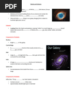 Nebula and Galaxies Worksheet PDF