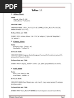 Tables (15) : 1. Airlines - Master Fields