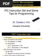 EECE416: Microcomputer Fundamentals and Design: PIC Instruction Set and Some Tips For Programming