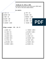 Ficha 33 Matemática - para Casa - Divisão Por 10, 100 e 1.000