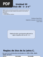 Unidad 3 - Reglas Ortográficas Uso C-S-Z - 5 ° Básico