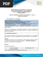 Guía de Actividades y Rúbrica de Evaluación - Unidad 1 - Tarea 1 - Aritmética Analítica