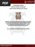 Universidad Andina Néstor Cáceres Velásquez Facultad de Ciencias de La Salud