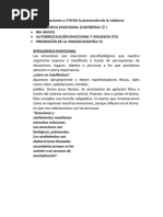 Las Emociones y 4 FICHA La Prevención de La Violencia