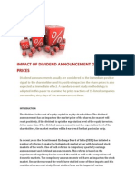 Impact of Dividend Announcement On Stock Prices