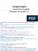 Word Form Practice Key