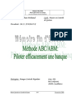 Méthode ABC - ABM. Piloter Efficacement Une Banque Cas de La Banque Centrale Populaire