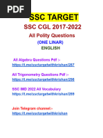 SSC CGL 2017 2022 All Polity Questions One Linear English