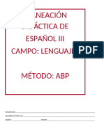 Planeacion de Español 3°