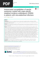 Antimicrobial Susceptibilities of Specific Syndrom Created With Organ-Specific Weighted Incidence Antibiograms (OSWIA) in Patients With Intra-Abdominal Infections