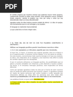 Como Cambiar El Lenguaje Negativo Por Positivo