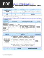 SESIÓN 6 - Formamos Óxidos, Hidróxidos y Ácidos en Un Laboratorio Virtual - CYT - 3°