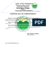 Certificate of Employment