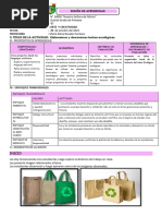 Sesión de Aprendizaje de Elaboración y Decoración de Bolsas Ecologicas