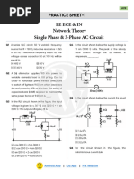 Single Phase & 3-Phase AC Circuit - Practice Sheet 01