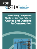 Cranes and Derricks in Construction: Small Entity Compliance Guide For The Final Rule For