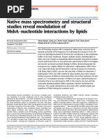 Native Mass Spectrometry and Structural Studies Reveal Modulation of Msba Nucleotide Interactions by Lipids