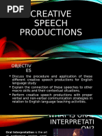 Midterm 2. CREATIVE SPEECH PRODUCTIONS